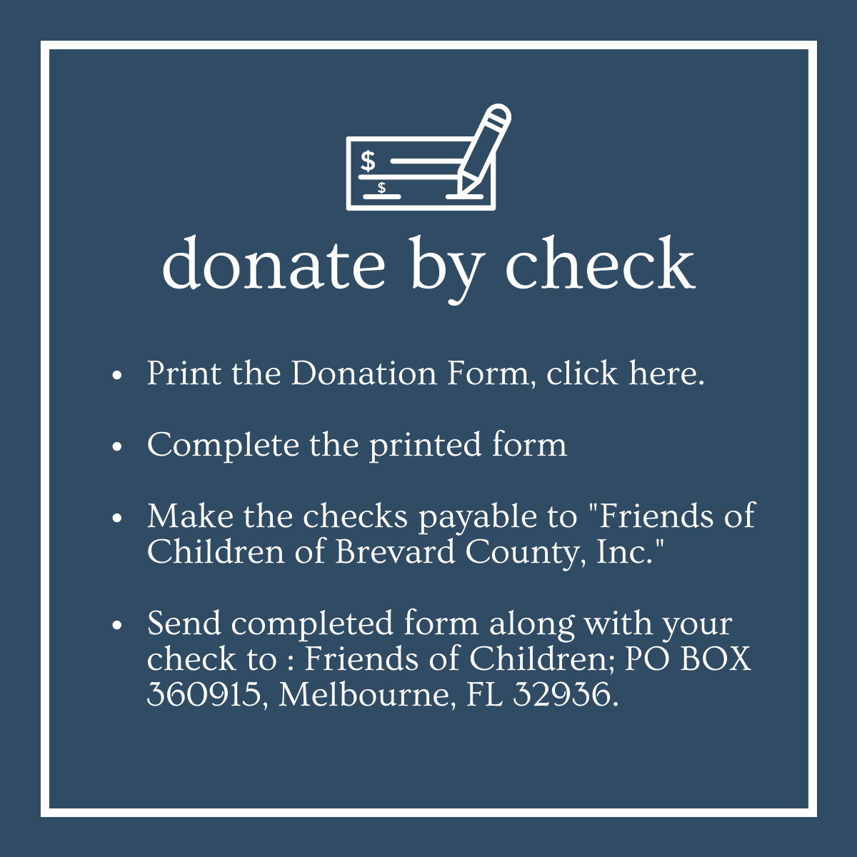 Donate by Check